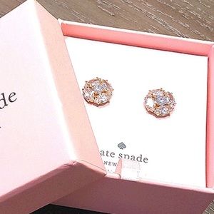 NEW Kate Spade Marquise Cluster Stud Earrings in Clear/Gold